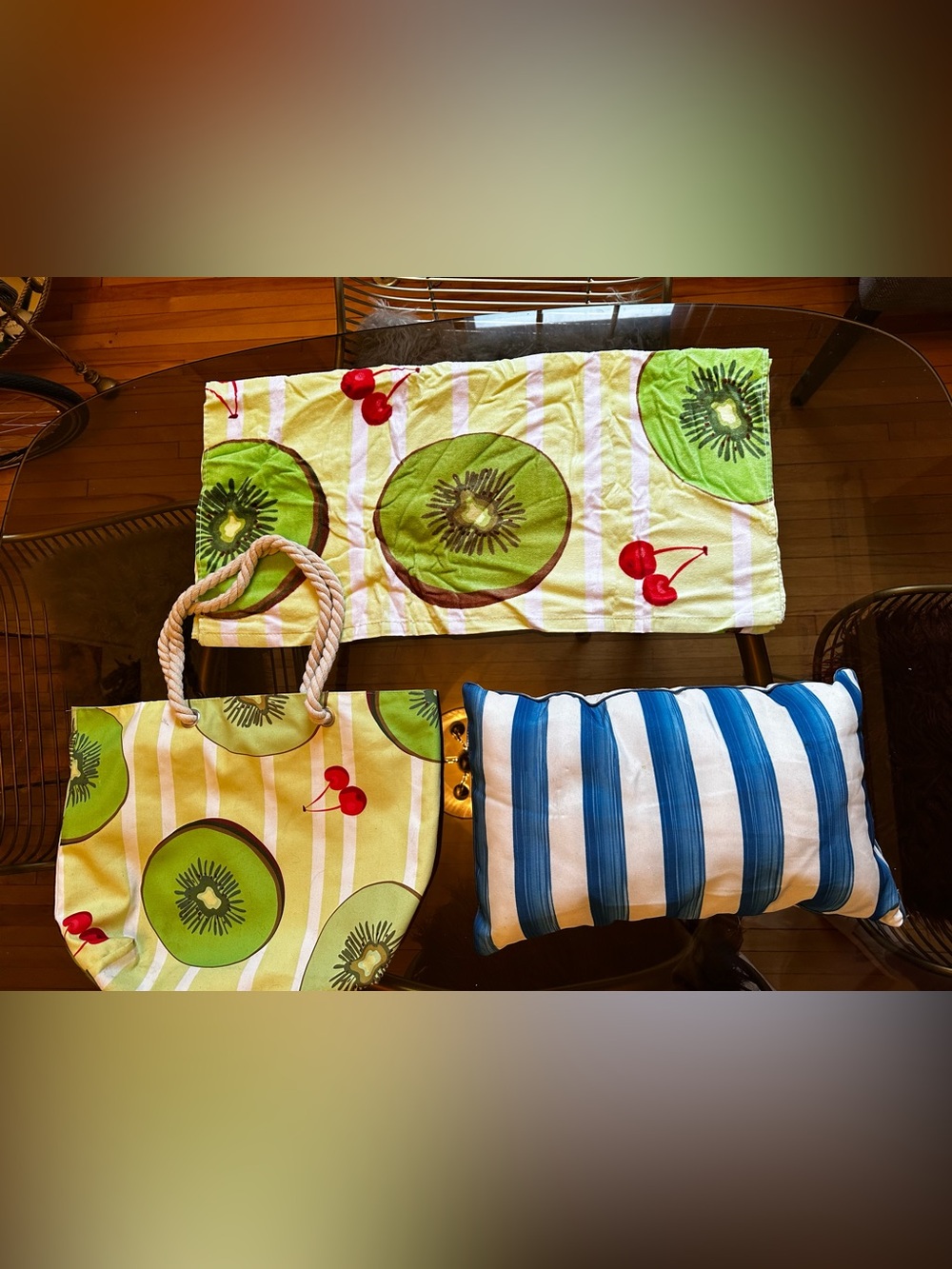 Beach Towel, bag and pillow